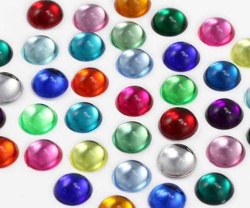Allstarco KraftGenius 15mm Blue Aqua Lt A08 Round Flat Back Acrylic Cabochons Plastic Gems for Crafts Costume Embelishments Card Making Jewels Jewelry Making Supplies Cosplay Jewels - 30 Pieces - Image 1